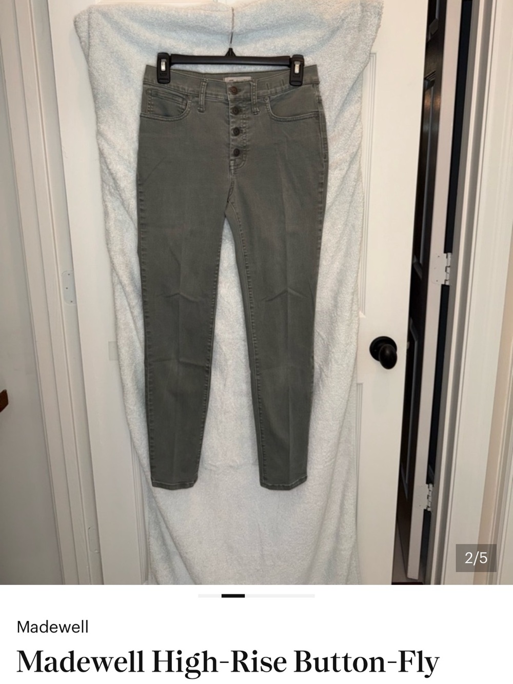 Madewell High-Rise Button-Fly Jeans in Army Green